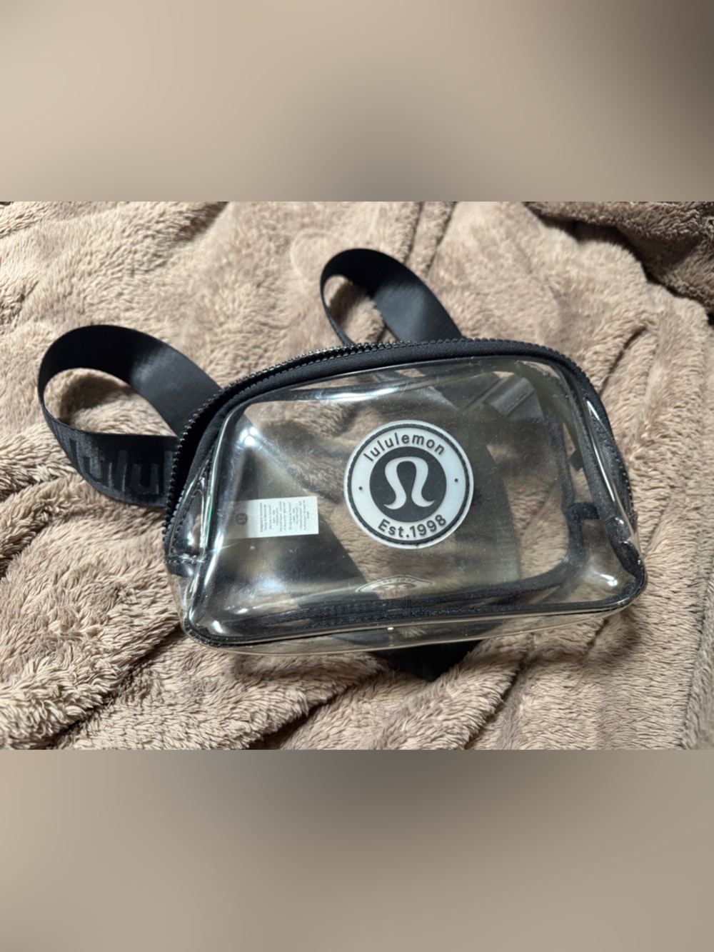 lululemon athletica Clear Belt Bag with Black Strap